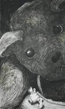 „Bär mit Bär“ Dean Hills 2007, Holzkohle auf Papier, 150 x 80 cm