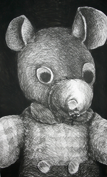 “David´s Schatz“ 2007, charcoal on paper, 150 x 80 cm